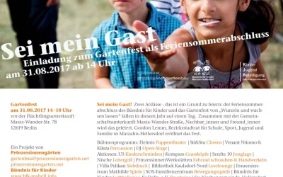 Gartenfest in der Geflüchtetenunterkunft Maxi-Sander-Str. in Hellersdorf