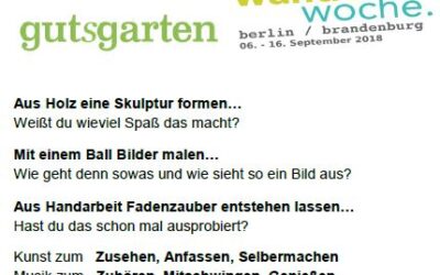 15. September: Programm für die Feier der Wandelwoche im Gutsgarten