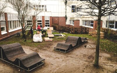 Schulgarten-Aufbau im Winter